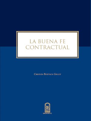 cover image of La buena fe contractual